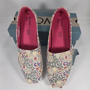 Toms Womens Alpargata Forged Iron Grey Glow In The Dark Dia De Los Muertos Print
